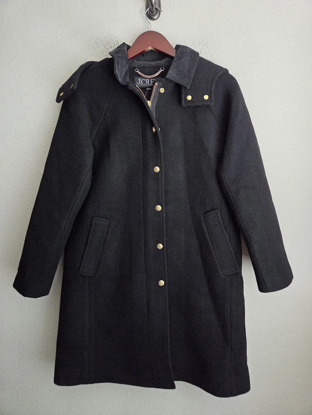 J. Crew Stowe Parka in Italian-Stadium Cloth in Black size 0 NWT